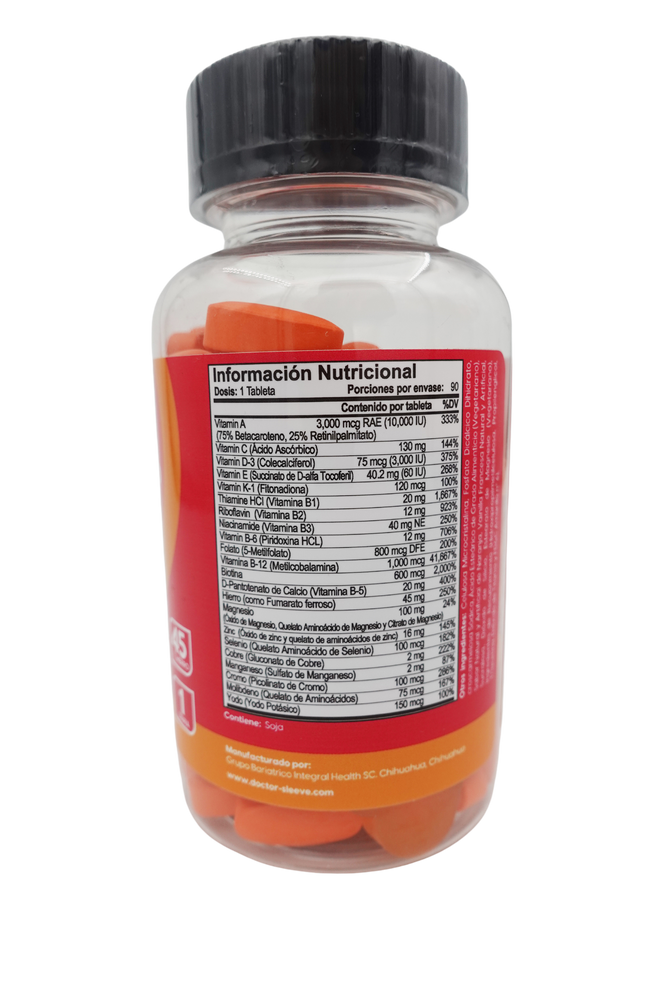 Multivitamínico Bariátrico - Tabletas Sabor Naranja